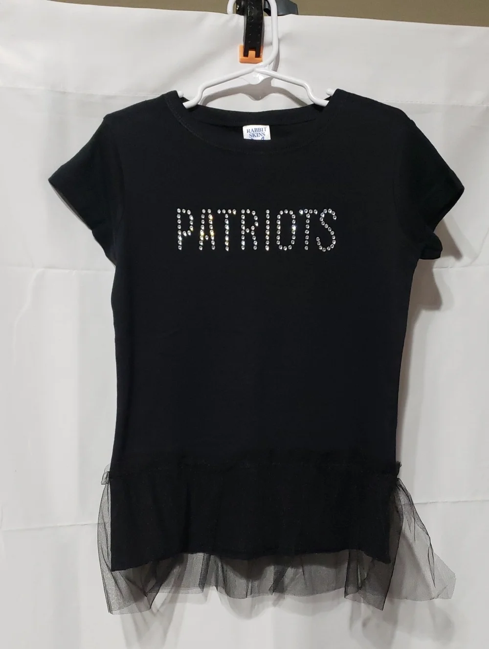 Girls Black Custom Rhinestone 